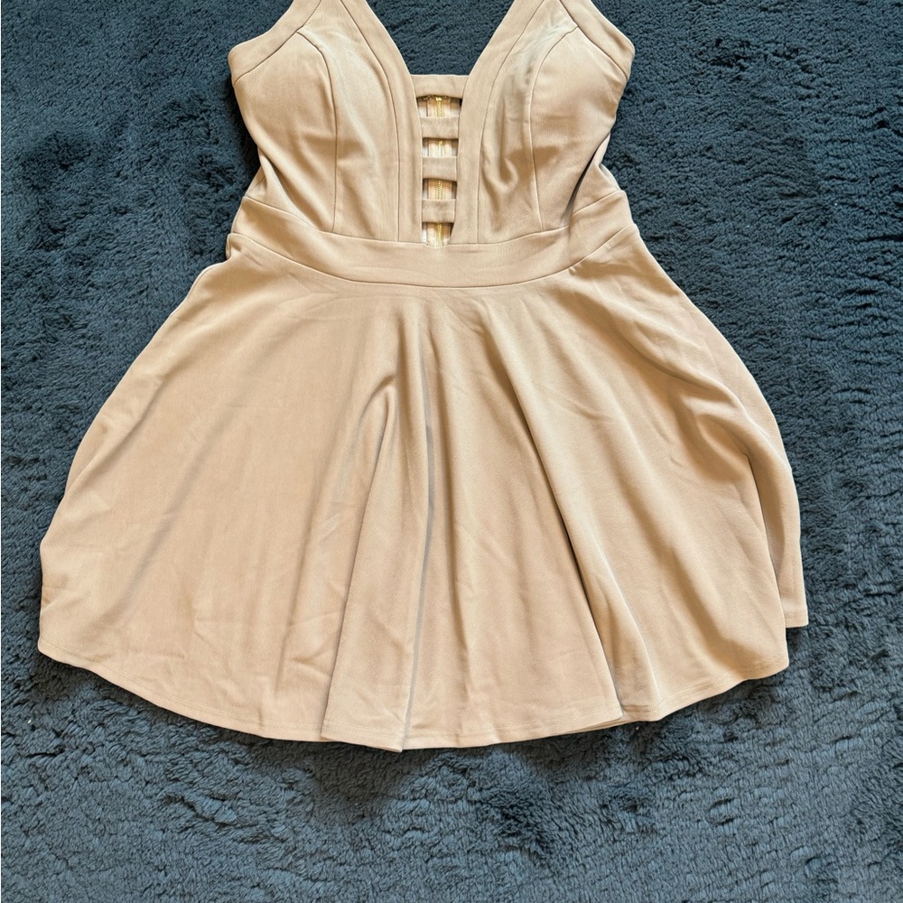 Curvy Sense Caged Fit & Flare Mini Dress